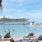 royal caribbean oasis class ship docked in labadee